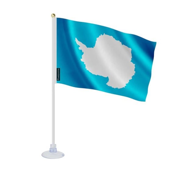 Flagga - Mini - Antarktis - 14x21cm - Polyester - Sugpropp ingår