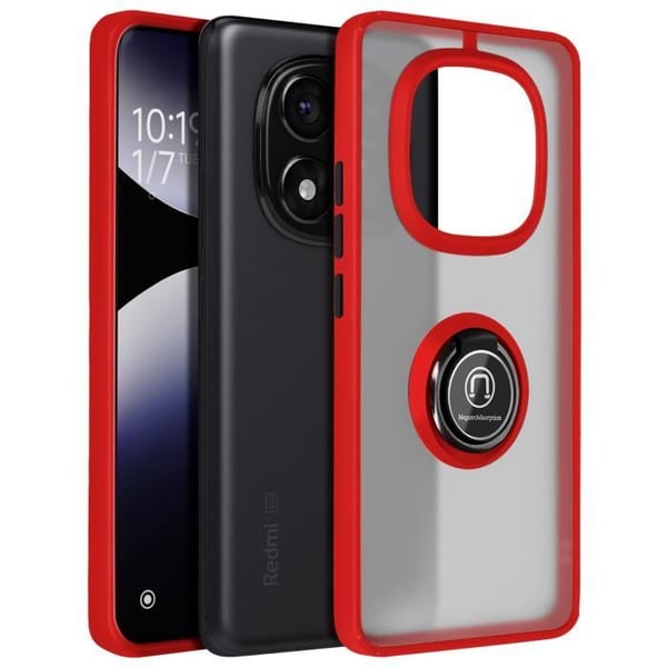 Stöttålig Skal - Xiaomi - Redmi Note 14 Pro 5G/4G - Röd - Hållare - Magnetiskt Stöd