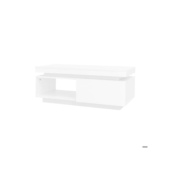 TV-møbel + Sofabord - MUVOE - Væghængt Sæt - Blank Finish - LED-belysning - Kompakte Dimensioner