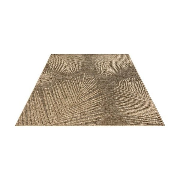 Melis Home Moderna mattor design Naturlig 160 x 230 cm vävd platt inomhus utomhus mönster tropiska blad