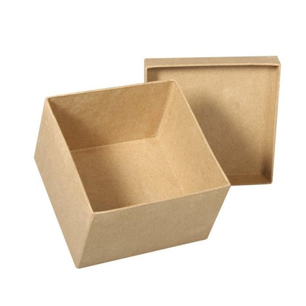 Pappers-maché - FSC Återvunnen 100%, 12,5x12,5x8cm, fyrkantig