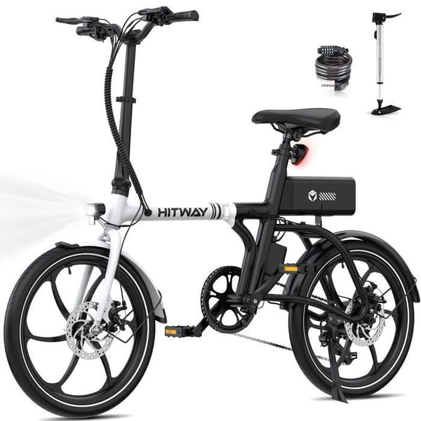 HITWAY Fällbar Elcykel 20” E-Bike Motor 250W med Avtagbart Batteri 36V 9,0Ah, Räckvidd 40-65KM