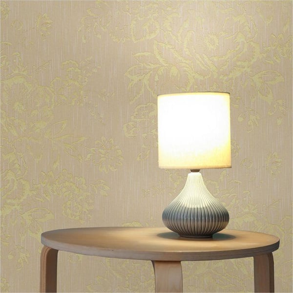 Tapet Blommor M1-No.2165 Non-woven tapet Guld Kräm Blommig Abstrakt