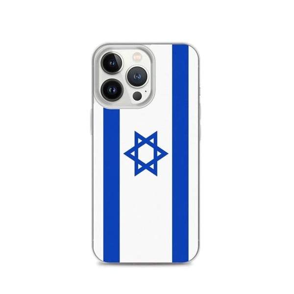 Telefonfodral – Israels flagga – Kompatibel med iPhone 13 Pro – Mjuk Etui – Slitstark och Stötabsorberande - Silikon - Pixelforma