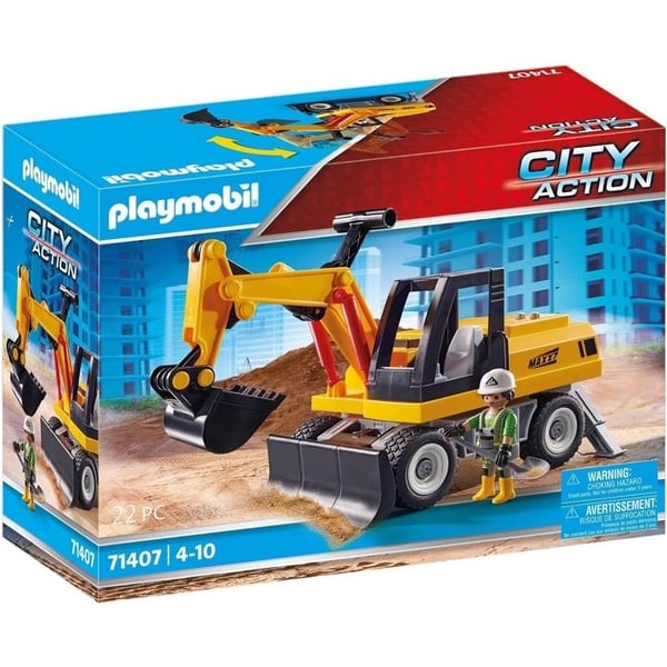 Byggleksak - PLAYMOBIL - 71407 - Grävmaskin - 22 delar - Från 4 år