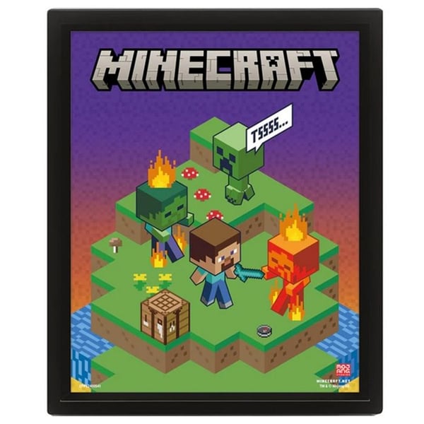 Lentikulär väggdekoration Pyramid Minecraft 3D