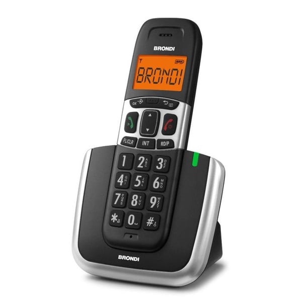 Trådløs telefon - BRONDI - Bravo Platinium - Sort - Håndfri sæt - 50 nummer hukommelse