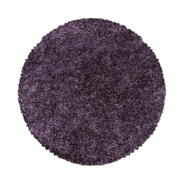 Shaggy matta - MELIS HOME - Enfärgad design - Lila - 200 cm (rund) - 30 mm mjuk