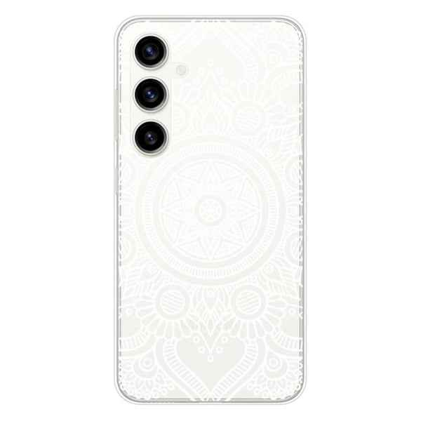 Tryckta silikonfodral - 1001 fodral - Samsung Galaxy S23 FE - Vit Mandala - Optimalt skydd - TPU Gel
