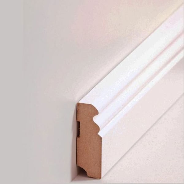 PROVISTON Sockel nr 199 MDF 19 x 58 x 2500 mm Vit att limma, skruva & spika Belagd MDF-kärna 25 meter | 10 stycken