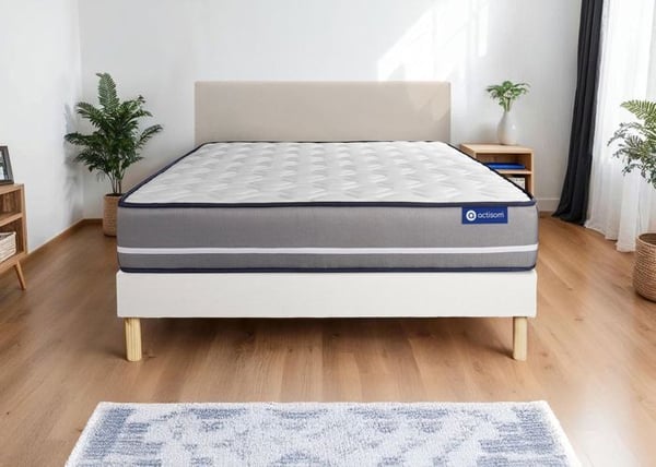 Madrass- och boxspringset 140x220 cm - Actiflex Pur - Vitt boxspringkit