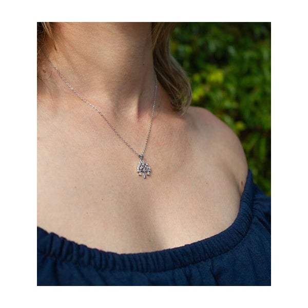 Pendentiv i silver med kubisk zirkon Livets träd AGH768