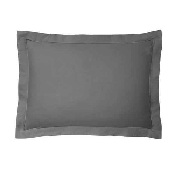 Kuddöverdrag av kammad percalebomull "Julian" alla mått 100% bomull - Julian Ardoise - Kuddöverdrag 50 x 70 cm finish