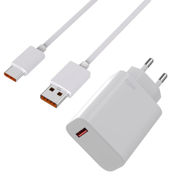 Snabbladdare 120W + Kabel för Xiaomi Xiaomi Poco M8 PRO 5G Phonillico®