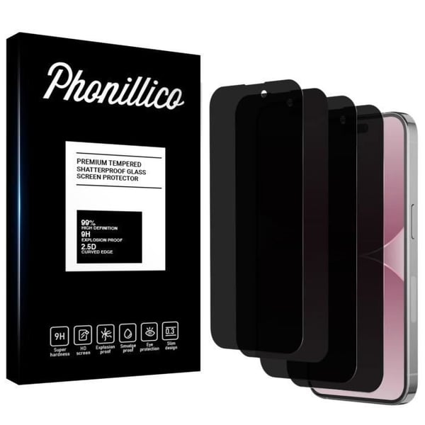 Filmgaller Absolut Skydd för iPhone 15 PLUS [Pack 4] Svart Skärm Skydd Phonillico®