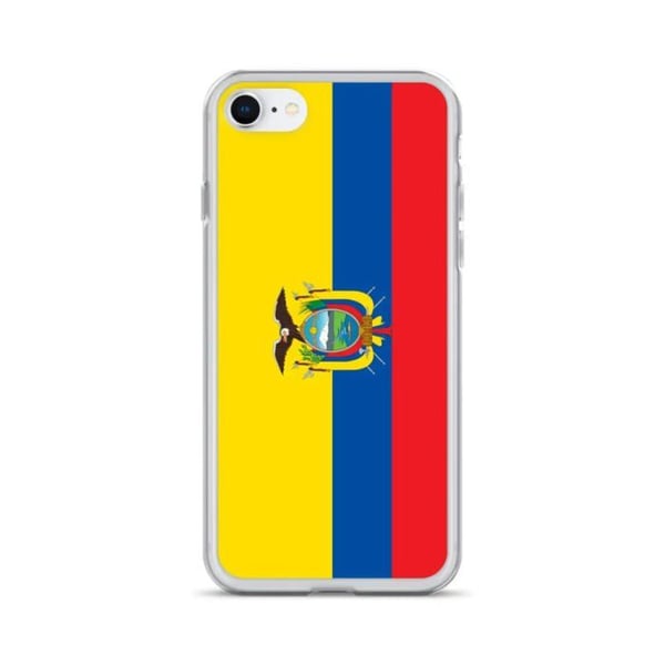 Telefonfodral – Ekvadors flagga – Kompatibel med iPhone SE – Mjuk fodral – Stöttålig och chockresistent - Silikon - Pixelforma