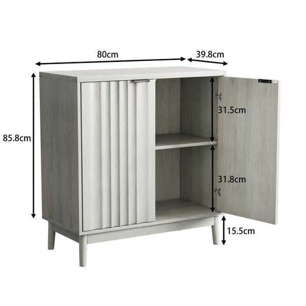 Skab - MUVOE - Buffet i gråvasket - 2 døre - Moderne design