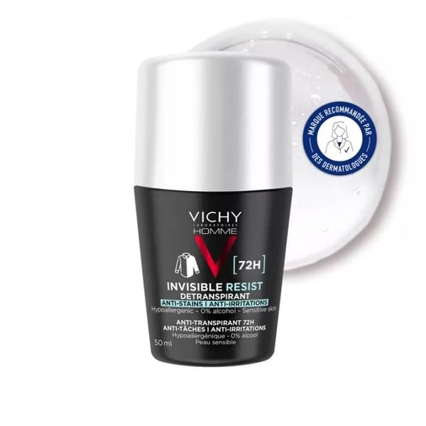Dermo-Détranspirant - Vichy - Osynlig skydd 72H - Paket med 2 x 50ml - Hypoallergen - Anti-irritationer