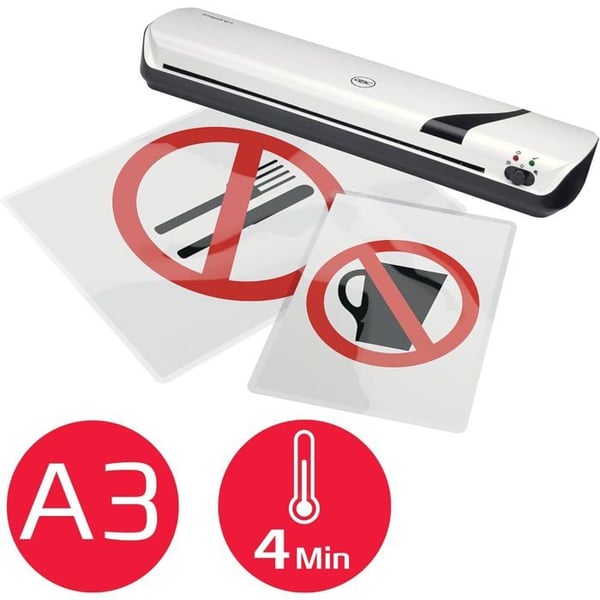 GBC, Plastificeringsmaskine Inspire+, A3, 5 plastificeringslommer inkluderet, max. 125µ, Hvid