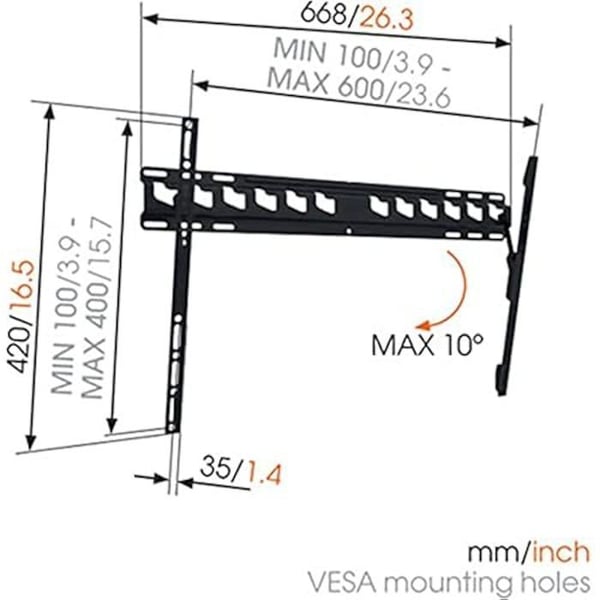 Stöd för vinklingsbar TV - VOGEL'S - MA 4010 - 40-65 tum - Metall - Svart