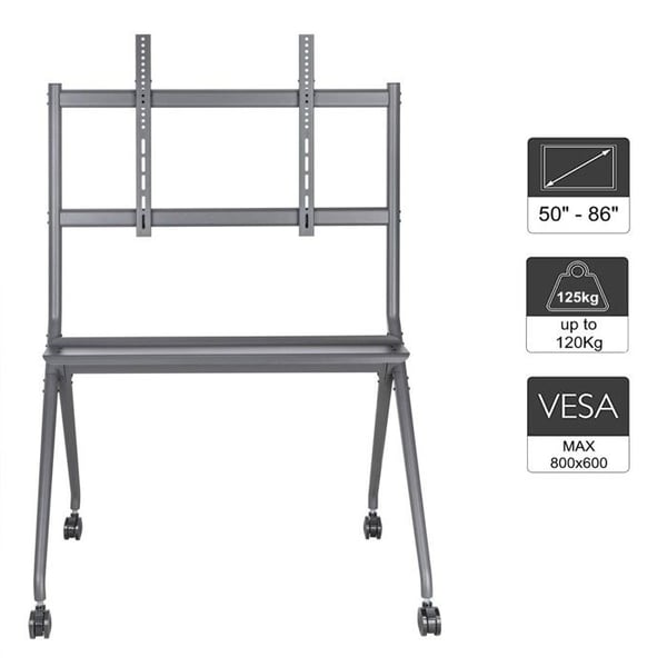 Mobilstöd för XL TV 50" - 86" - EWENT - EW1542 - Utrustningsplattform - Kabelhantering