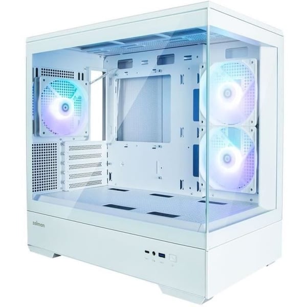 PC kabinet uden strømforsyning - ZALMAN P30 (Hvid) - Mini tower - Micro-ATX - 3x120mm LED A-RGB