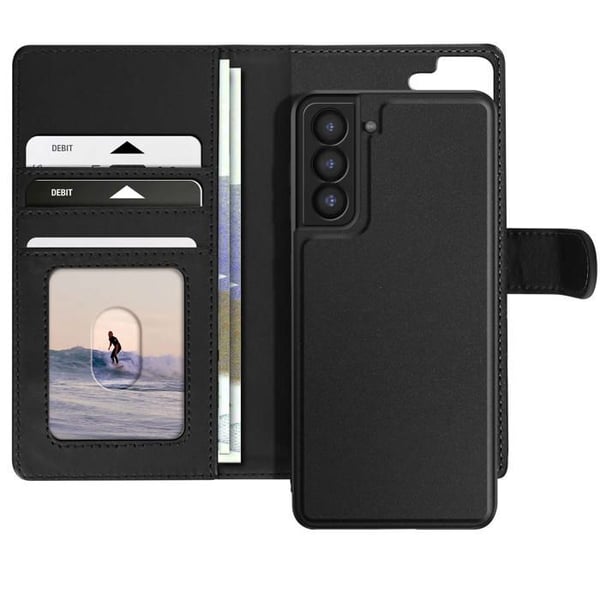 Fodral för Samsung Galaxy S21 - MAYAXESS - Avtagbart skal - Svart - Videostöd - Kortfack