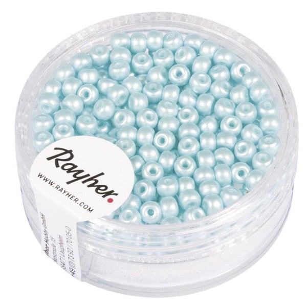 Rocailles, 3mm ø, aqua mat, förpackning 200 st