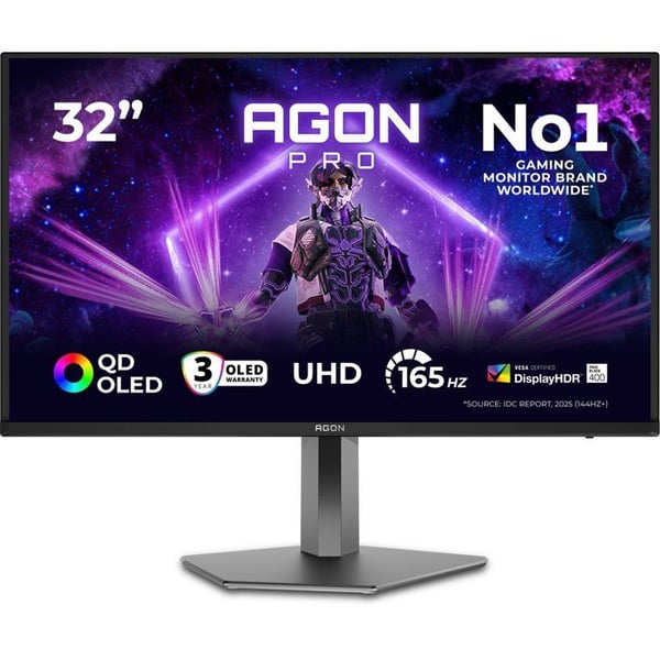 32'' - QD OLED - UHD (4K) - 165Hz - 0,03ms - HDR True Black 400 - Kompatibel med G-SYNC - HDMI 2.1