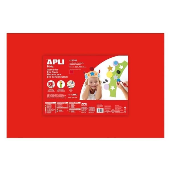 APLI 1 ark skumgummi - Röd