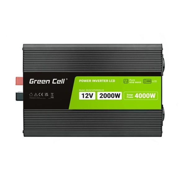 Spänningsomvandlare - Green Cell - PowerInverter - 12V till 230V - 2000W/4000W - Ren sinusvåg