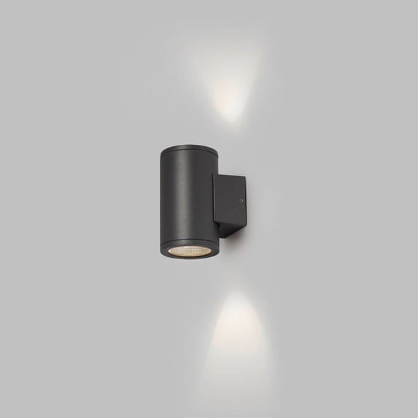 LED Vägglampa 2 Ljus Mörkgrå 2700K 2x6W IP54 - Faro