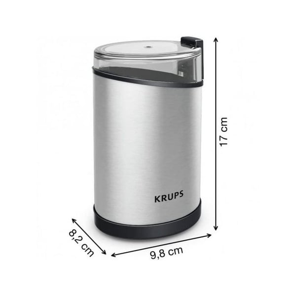 Krydderimølle - Krups - GX204D - Rustfrit stål - Kompatibel med malet kaffe - Lille elektrisk apparat