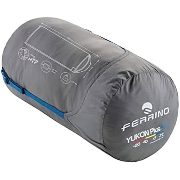 Ferrino Yukon Plus Sq - Sininen - Aikuisille sopiva unisex makuupussi - Synteettinen täyte - Leirintä