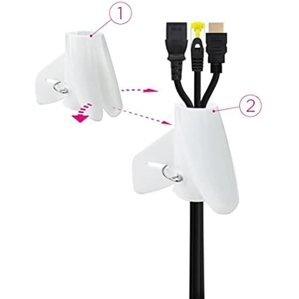 Kabelorganisatör - NANO CABLE - 10.36.0001-W - Flexibel 25 mm - Vit - 1 m