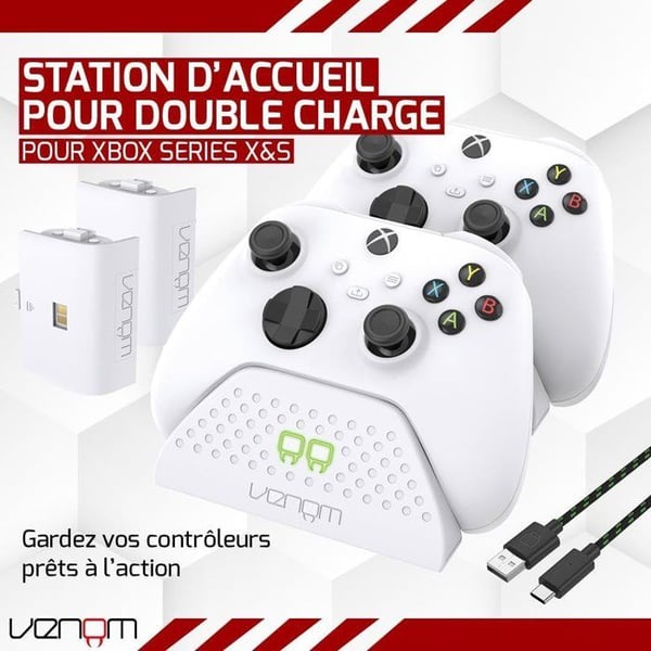 Dobbelt ladestation - VENOM - til Xbox-controllere - Xbox Series X|S & One - Hvid