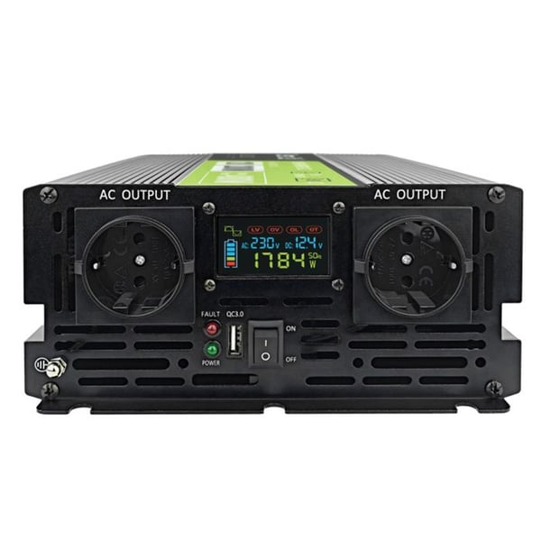 Spänningsomvandlare - Green Cell - PowerInverter - 12V till 230V - 2000W/4000W - Ren sinusvåg