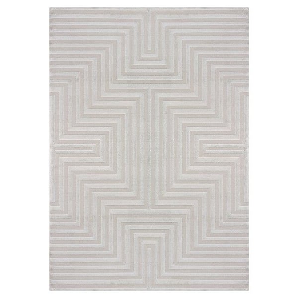 Ayyildiz Modern design matta Silver 240 x 340 cm relief och randig, mjuk i bohemisk skandinavisk stil