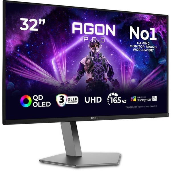 32'' - QD OLED - UHD (4K) - 165Hz - 0,03ms - HDR True Black 400 - Kompatibel med G-SYNC - HDMI 2.1
