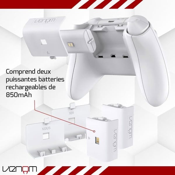 Dobbelt ladestation - VENOM - til Xbox-controllere - Xbox Series X|S & One - Hvid