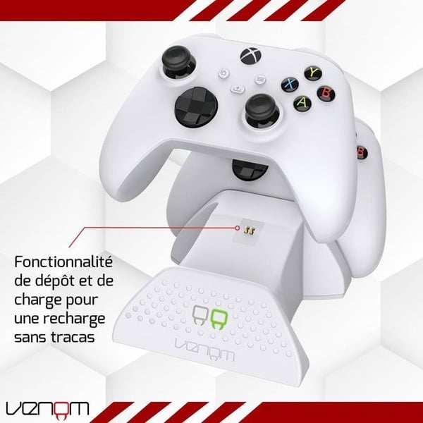 Dobbelt ladestation - VENOM - til Xbox-controllere - Xbox Series X|S & One - Hvid