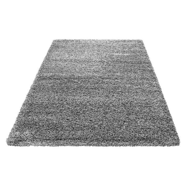 Ayyildiz - Tapis Shaggy lång lugg unik färg GRÅ LJUST - (80x150 cm)