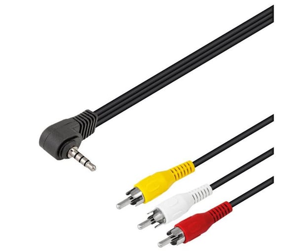 Kabel 3RCA hane till Jack 4-pin 3,5mm - NIMO - 1,5m - 3RCA-kontakt - 4-pin Jack-kontakt