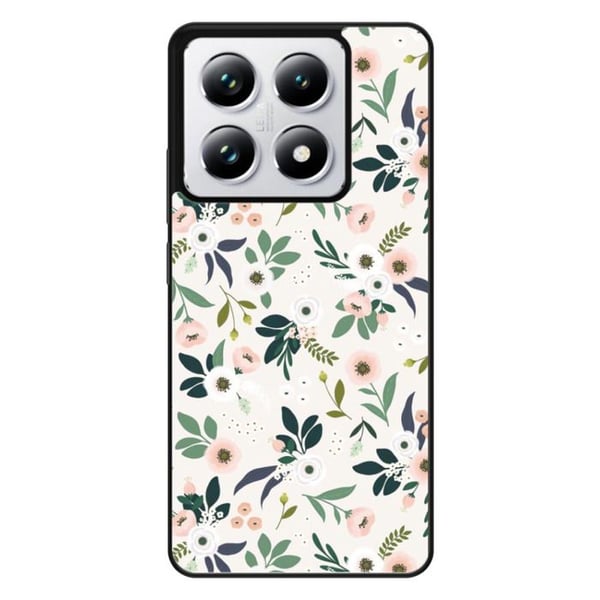 Siliconfodral med förstärkning, tryckt, kompatibel med Xiaomi 14T 4G Blommor