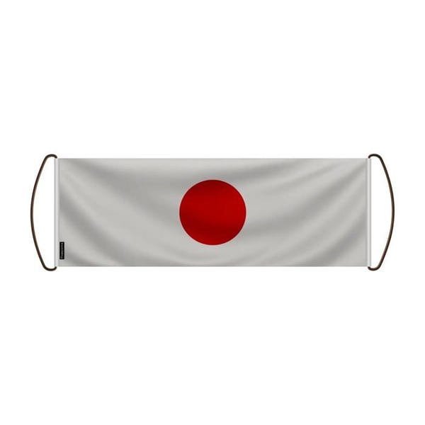 Rullbanderoll – Japans flagga – 24 x 70 cm – Polyester – Handflagga – Pixelforma