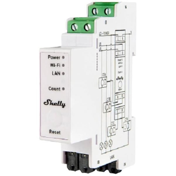 Strömräknare - Shelly - Pro 3EM - Wi-Fi - Bluetooth - Precision 1%