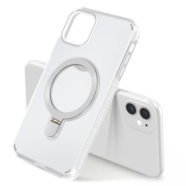 Coque MagSafe för iPhone 12 Pro och 12 Stötsäker med Fällbart Stöd Vit