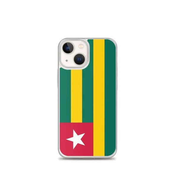 Mobilskal – Togos flagga – Kompatibel med iPhone 13 mini – Mjuk fodral – Slitstark och stöttålig – Silikon – Pixelforma