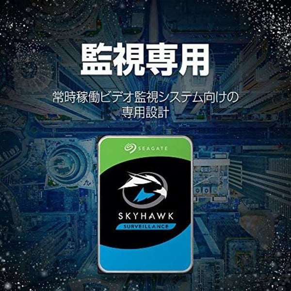 Intern hårddisk för videoövervakning - SEAGATE - SkyHawk - 1 TB - SATA 6 GB/s - 256 MB cache