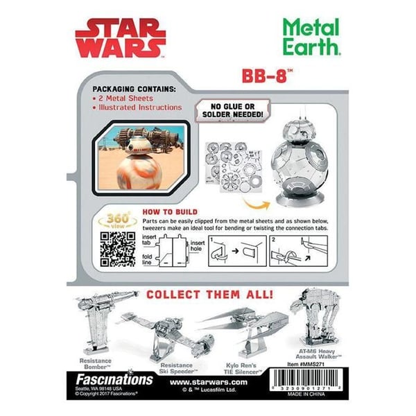 Metal Construction Game - METAL EARTH - Star Wars BB8 - Att montera själv - Grå - Minimiålder 14 år